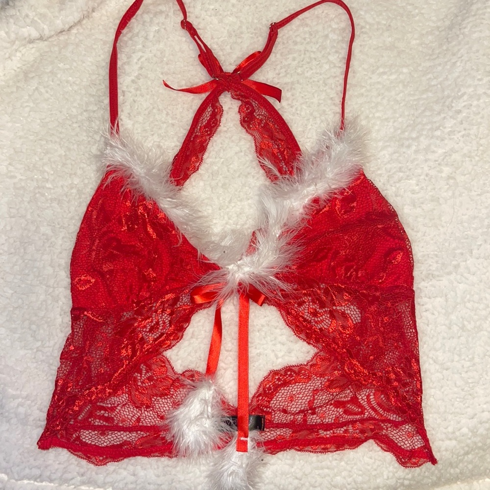 Santa sexy lingerie bra top